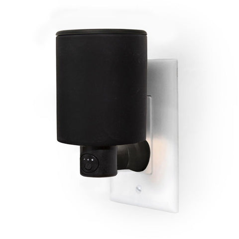 Happy Wax Black Outlet Timer Warmer with compact ceramic design for small spaces