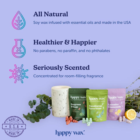 Happy Wax bear shaped melts hand poured in the USA