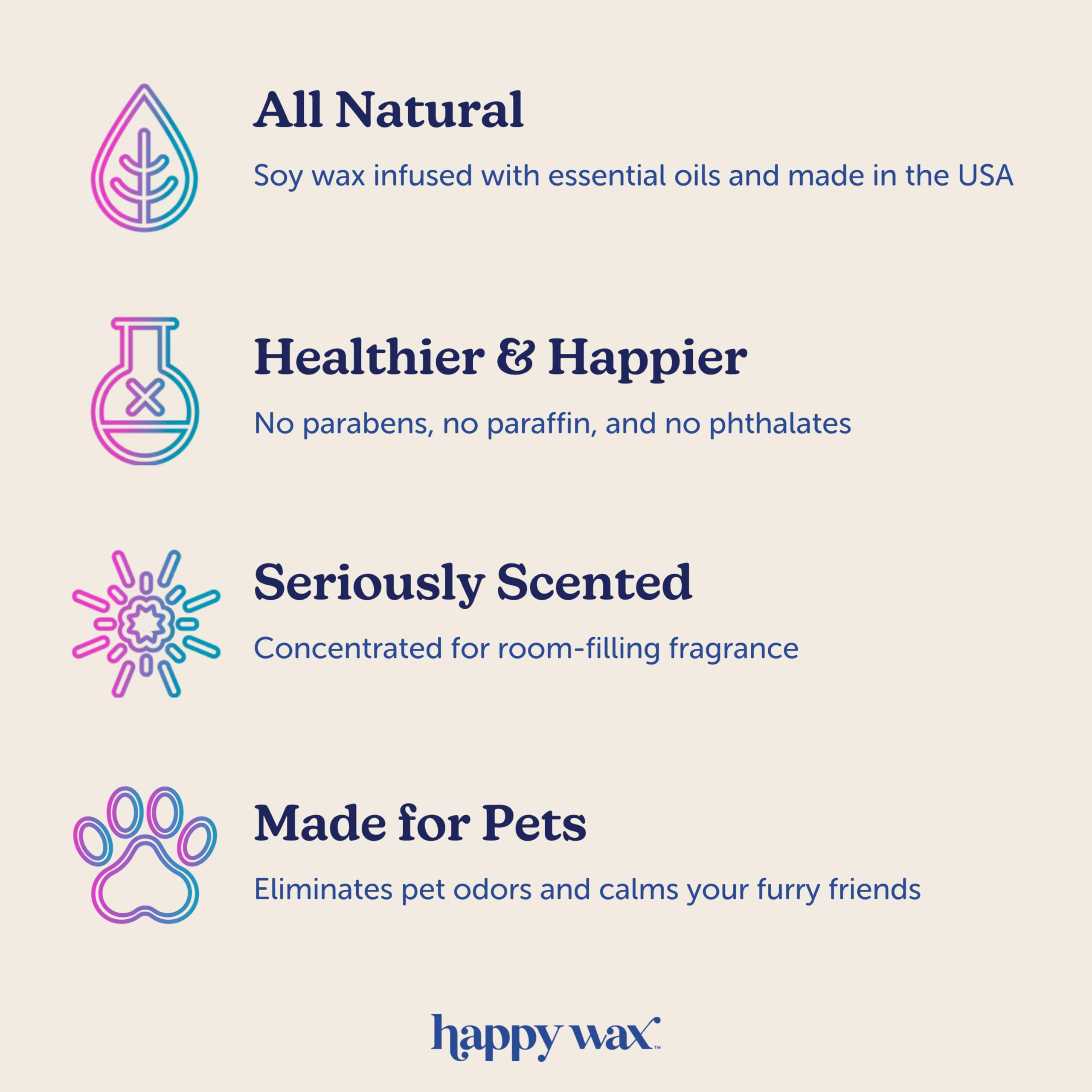 Happy Wax Pet Scents are made in the USA for quality and safety