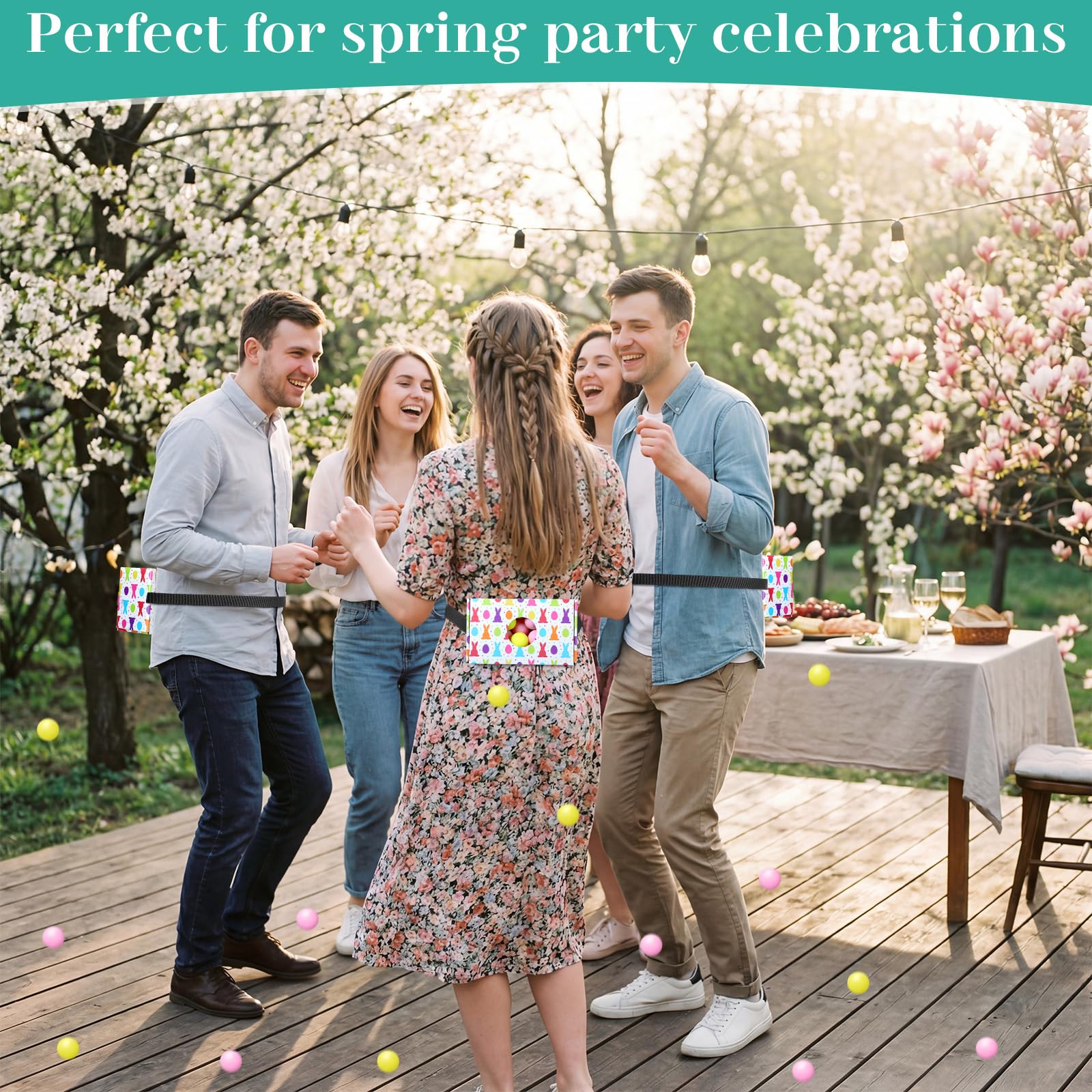 HappyAlley Easter game in garden or indoor space for gatherings.