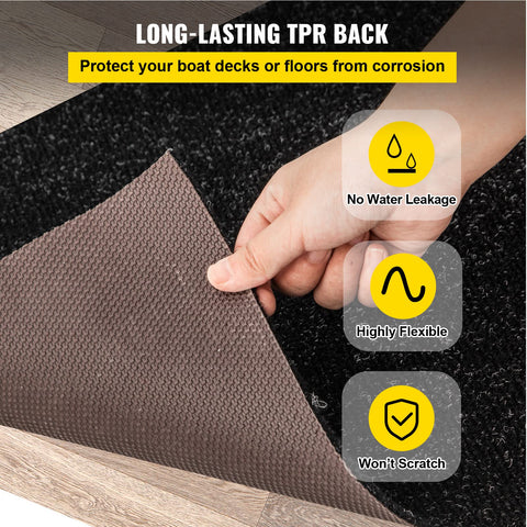 Happybuy easy-clean boat carpet resists stains and cleans with vacuum.