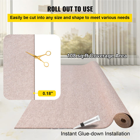 Happybuy easy-cut-to-fit design lets you shape the carpet precisely.