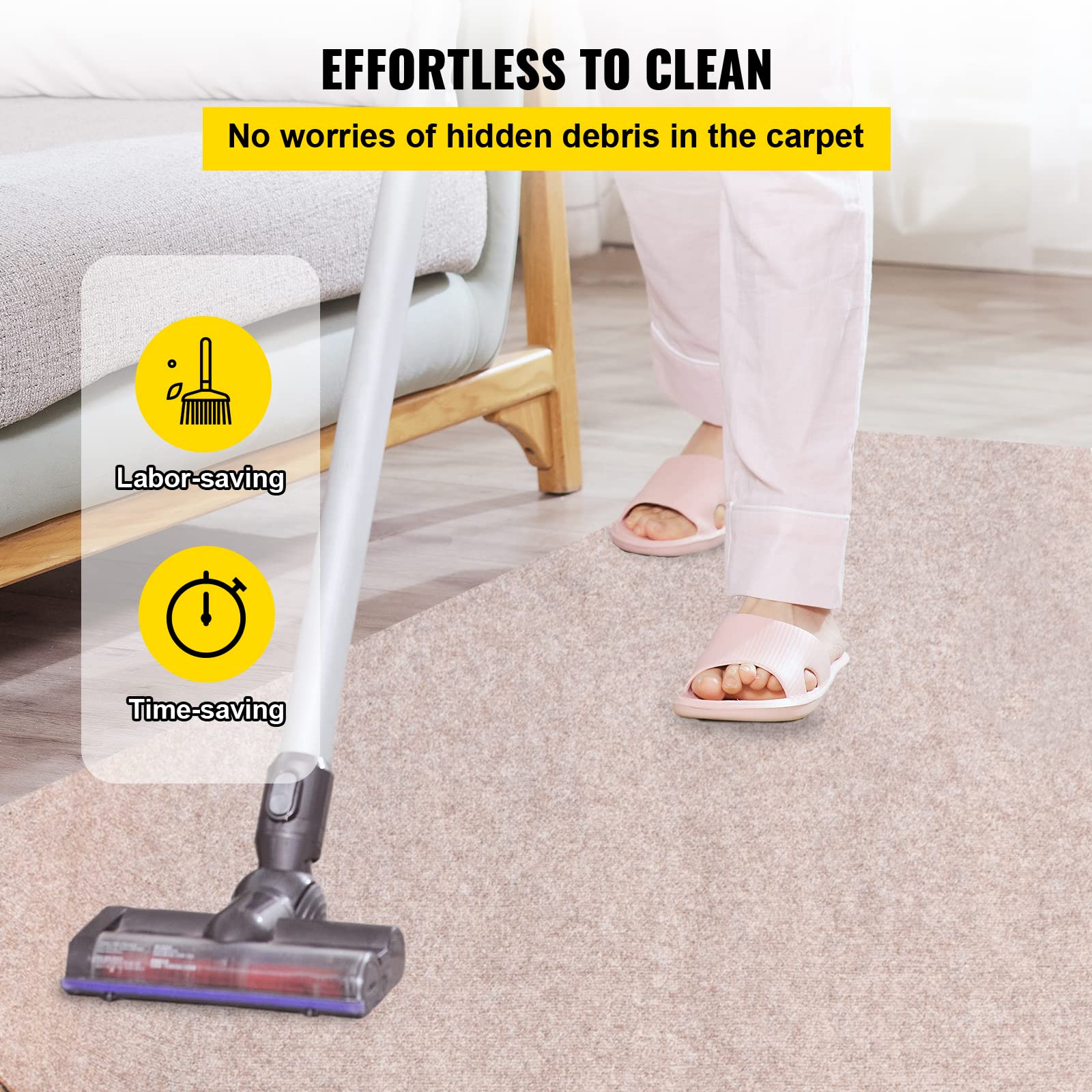 Happybuy indoor-outdoor carpet is suitable for kitchens, patios, decks, and boats.