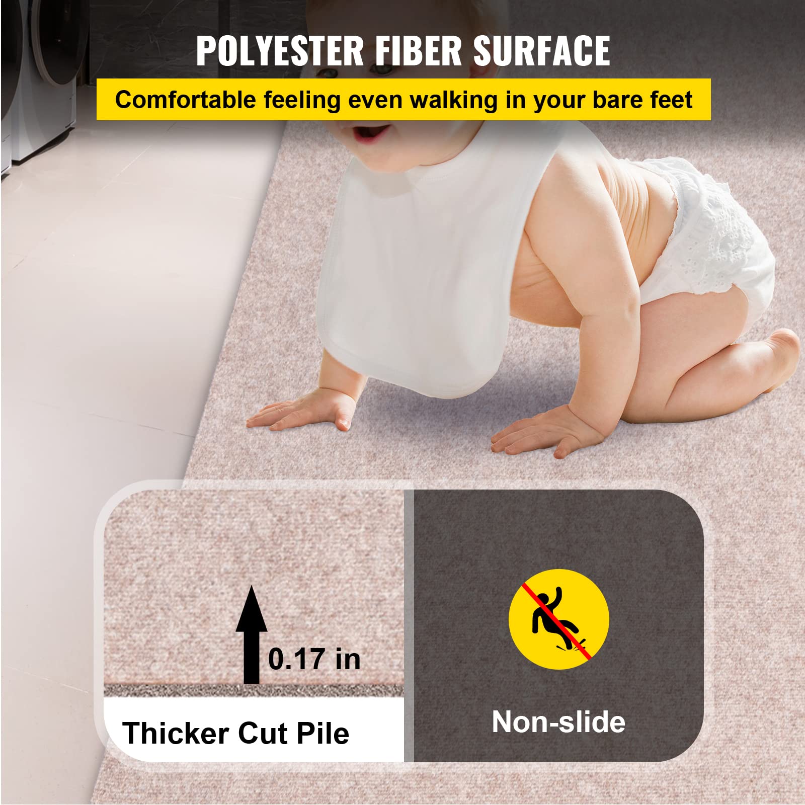 Happybuy ribbed non-slip surface provides secure footing on deck.