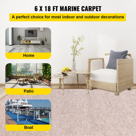 Happybuy waterproof boat rug 6x18 offers easy cleaning after water exposure.
