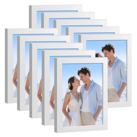 HappyHapi 4x6 white frame set 10 for desktop or wall display to showcase memories.