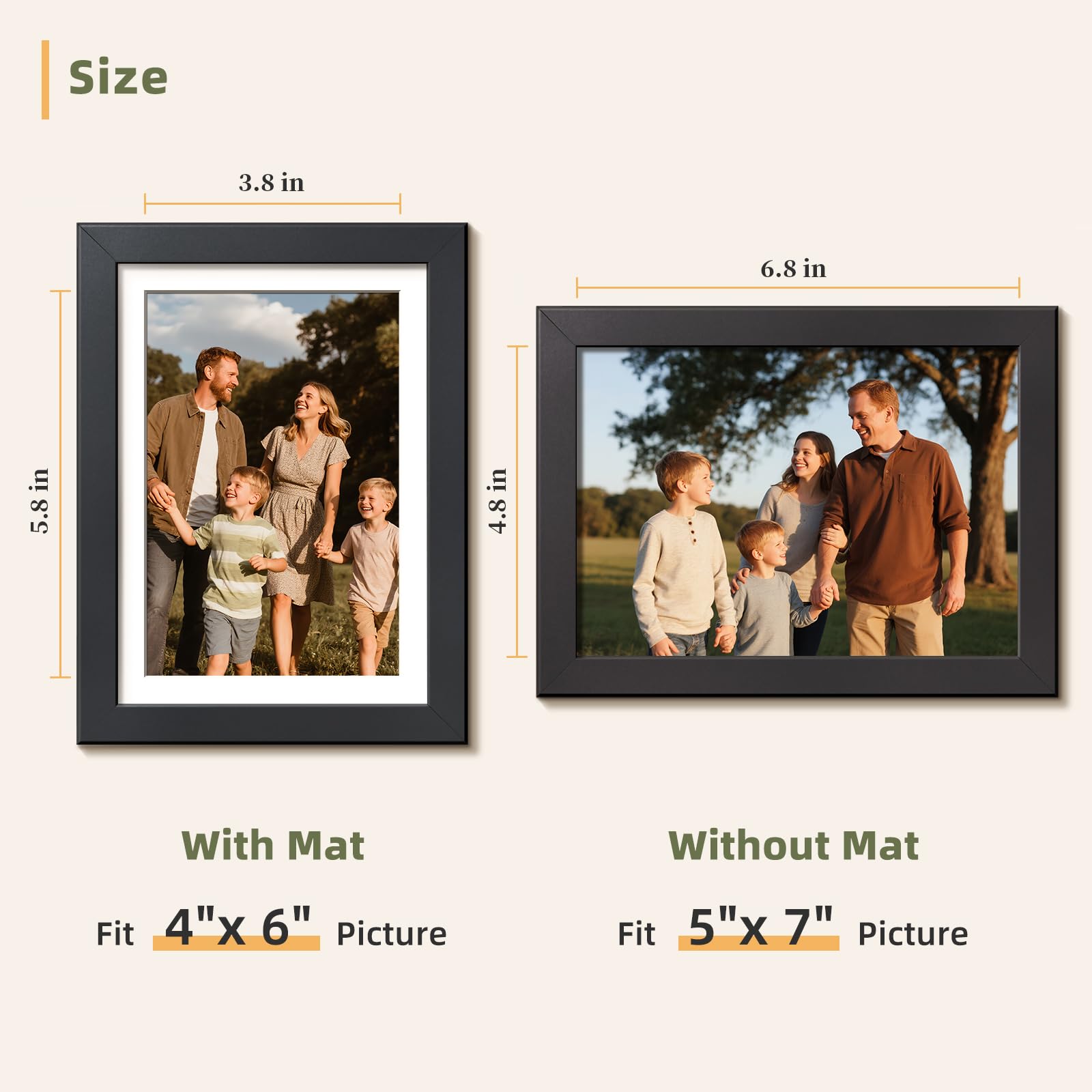 HappyHapi 5x7 frame without mat highlighting larger prints