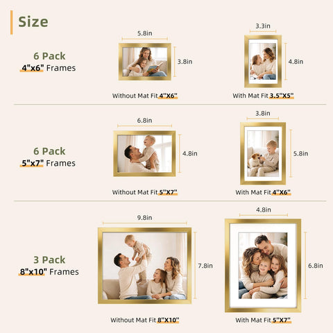 HappyHapi gold 8x10 frame in a tidy memory display.