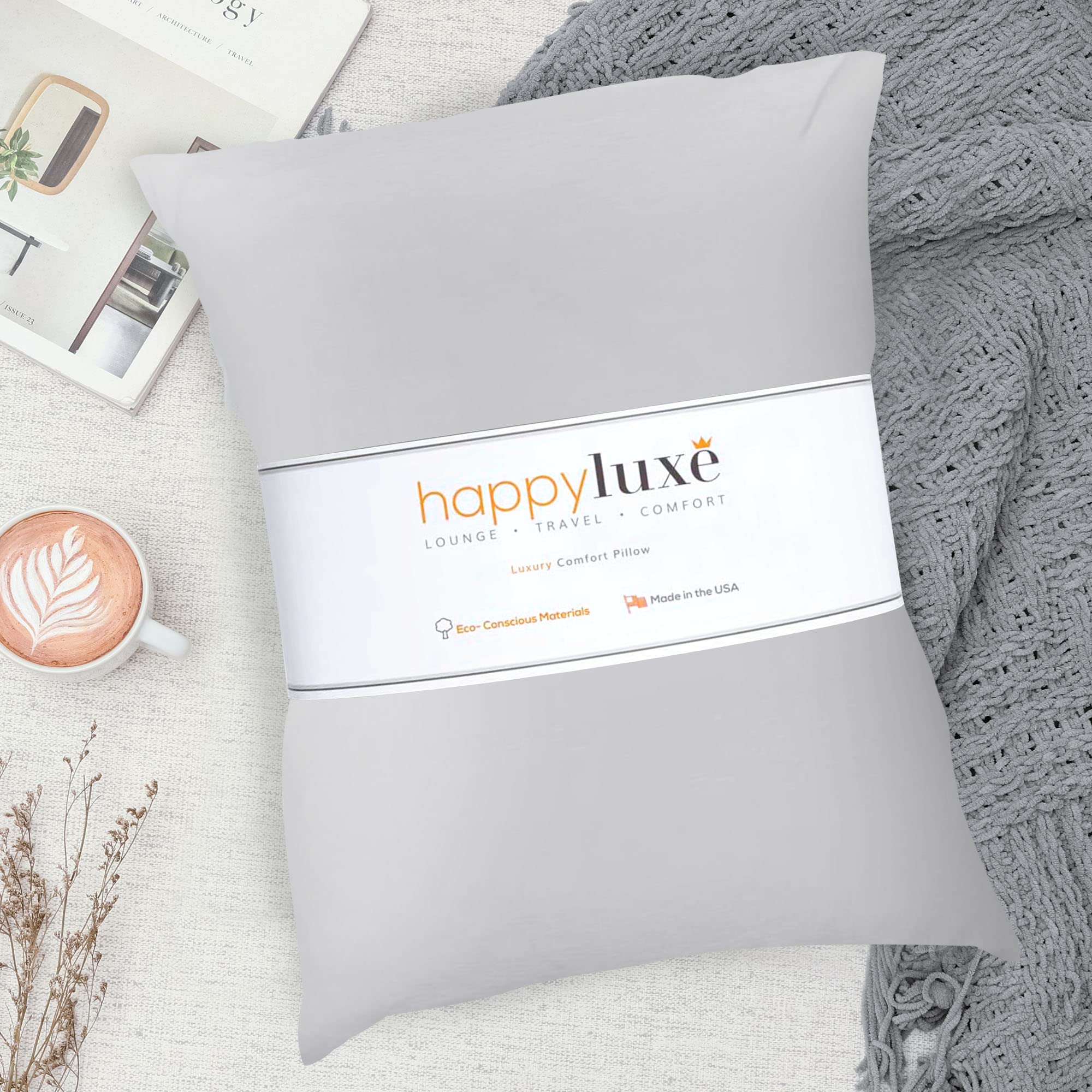 Happyluxe Odyssey pillow removable washable cover enables easy care.