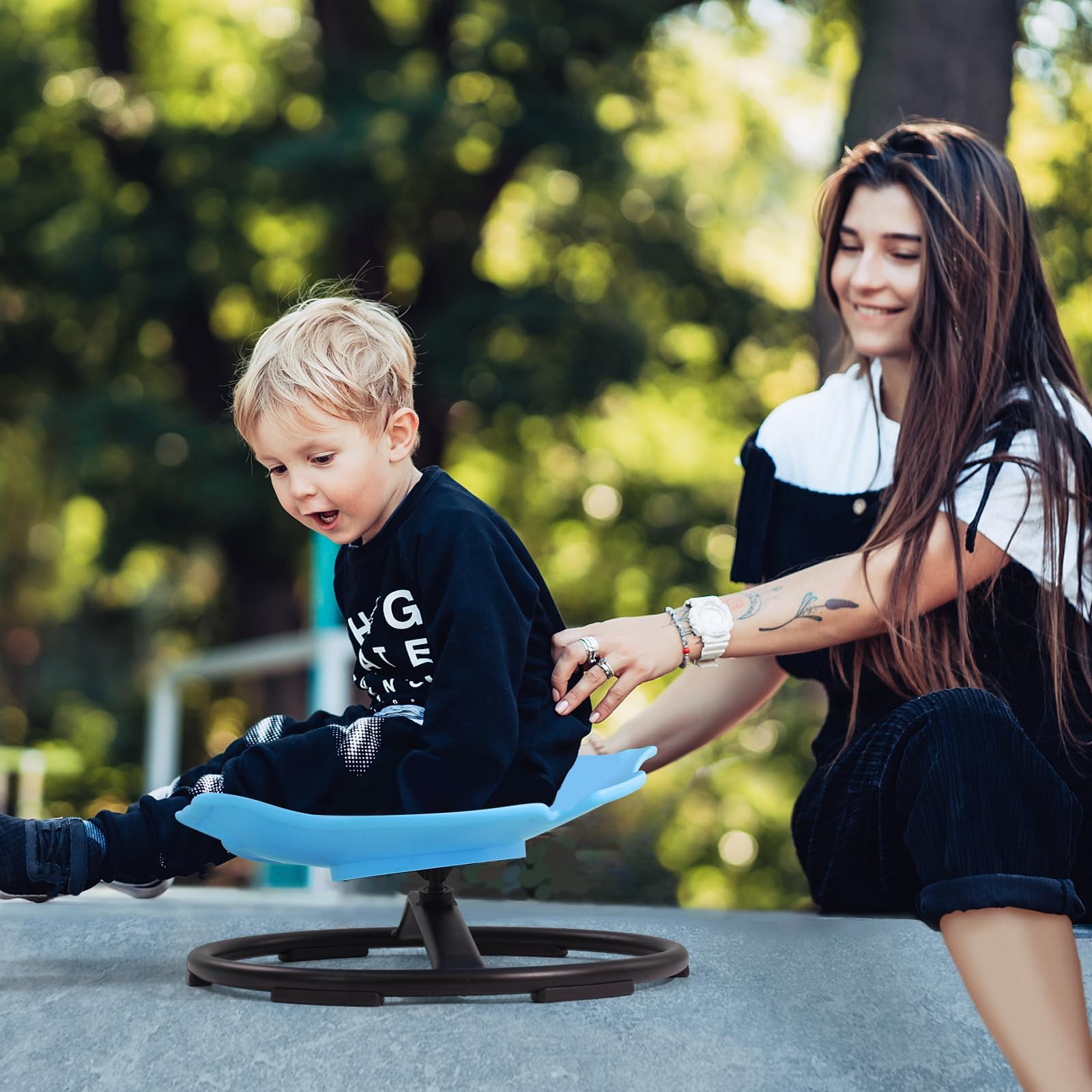 HAPPYMATY swivel chair spinning action fosters balance during games