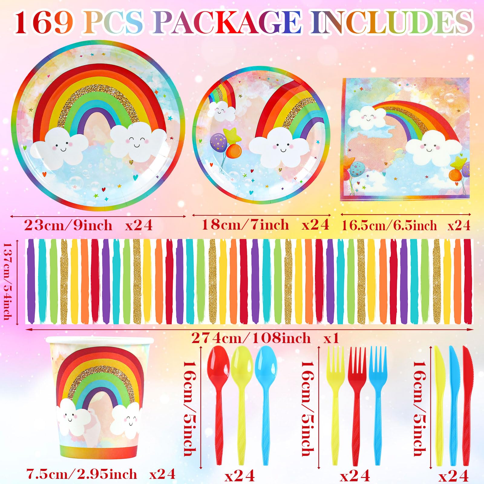 HappyThousands rainbow napkins provide soft, absorbent texture for festive gatherings