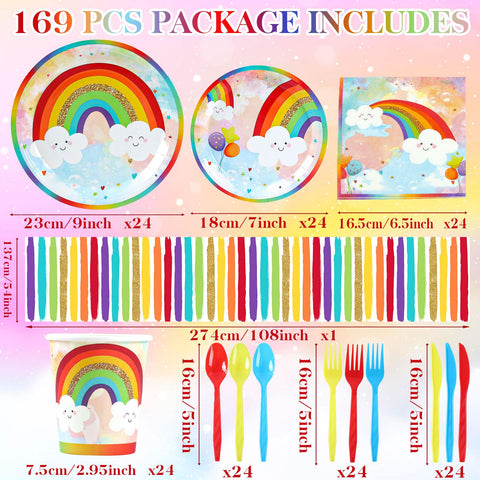 HappyThousands rainbow napkins provide soft, absorbent texture for festive gatherings