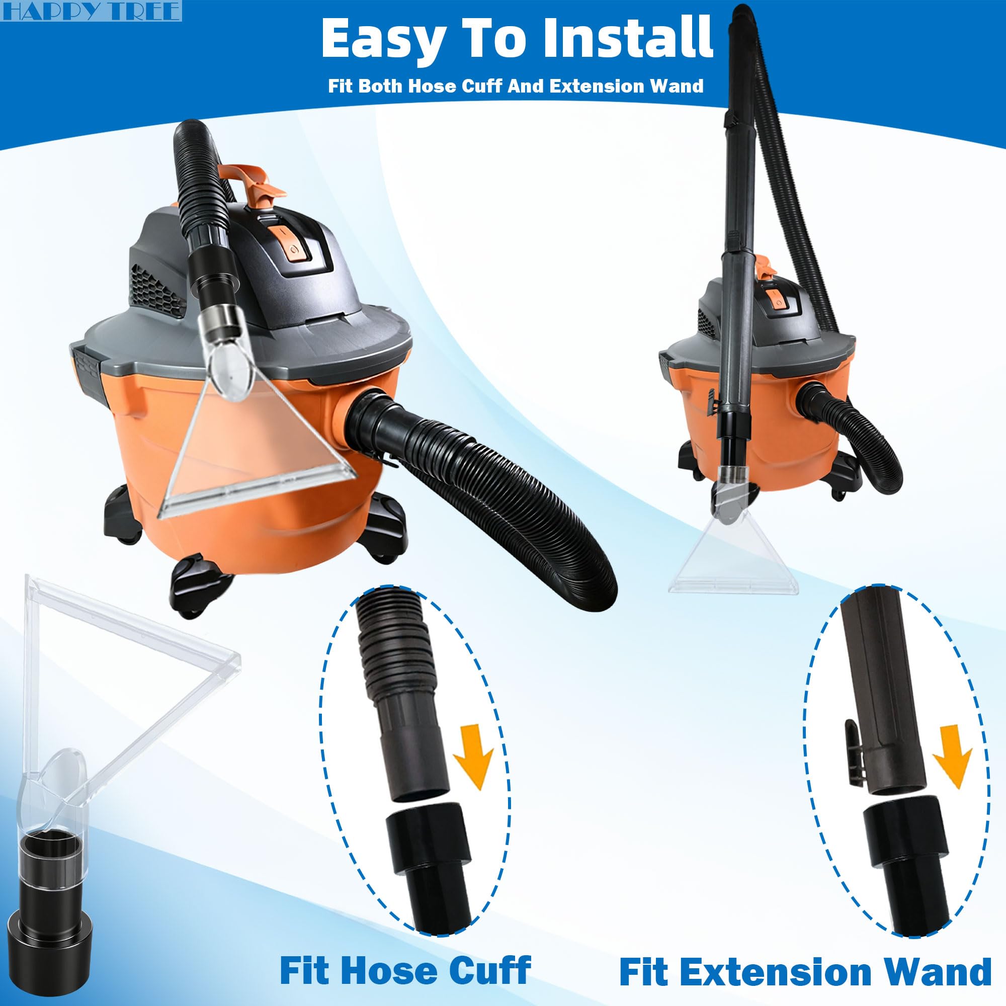 Happy Tree compatibility across brands like RIDGID and DeWalt.