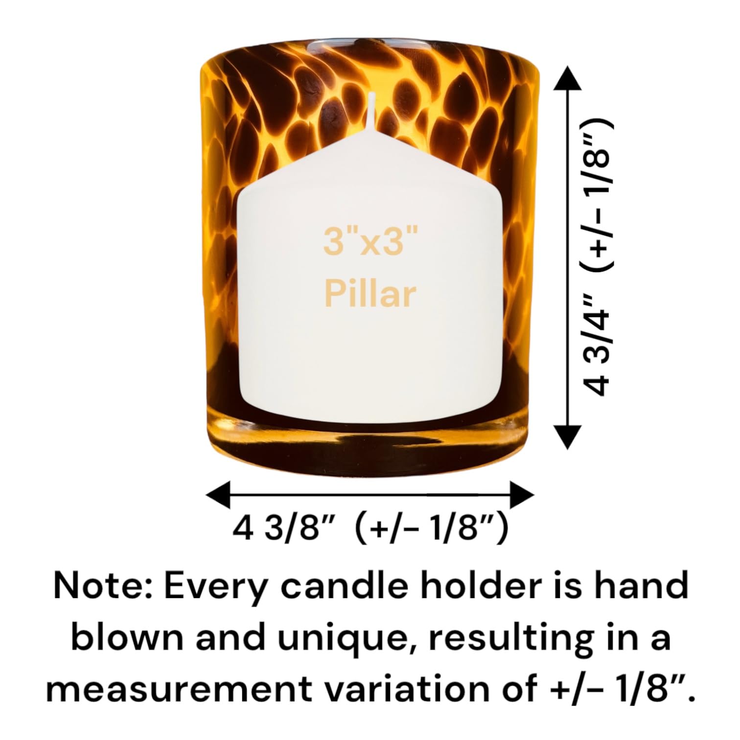 Hapton House leopard-print candle holder adds chic accent to any room.
