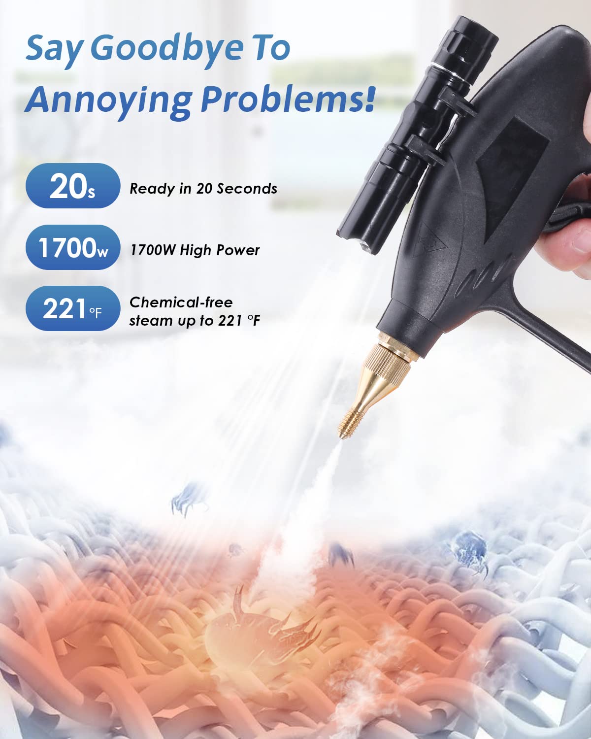 Hapyvergo steam cleaner cleans tile surfaces for a fresh gleam