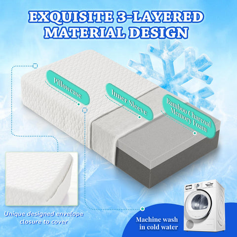 HARBOREST pillow size 24x12x6 aids correct height for sleep.