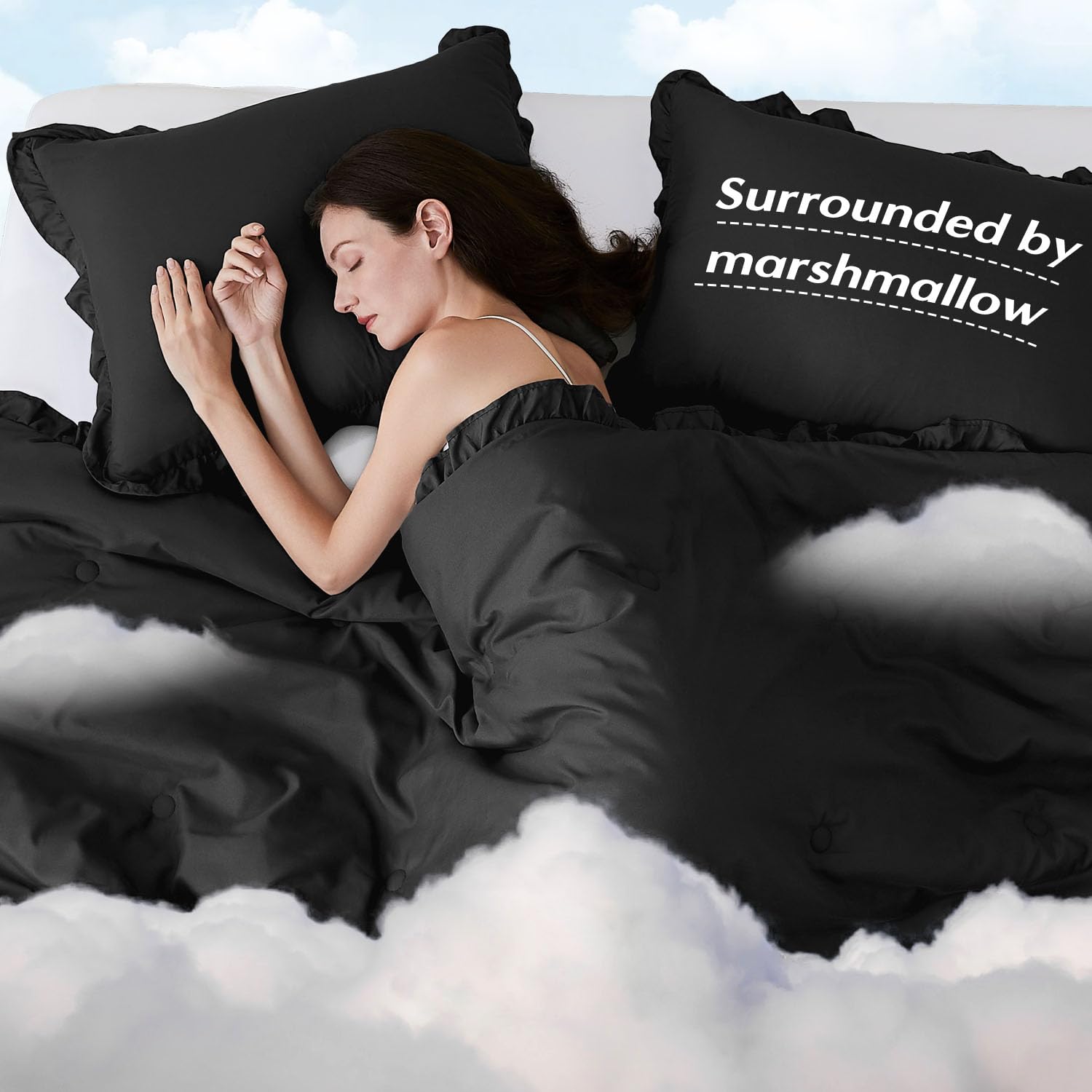 HARBOREST complementary room styling ideas with the black ruffle set.