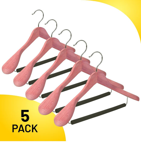 HARDW 5-pack cedar hangers for organized closet storage