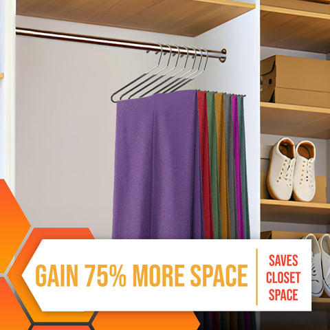 HARDW Durable metal hangers support heavy jeans and coats