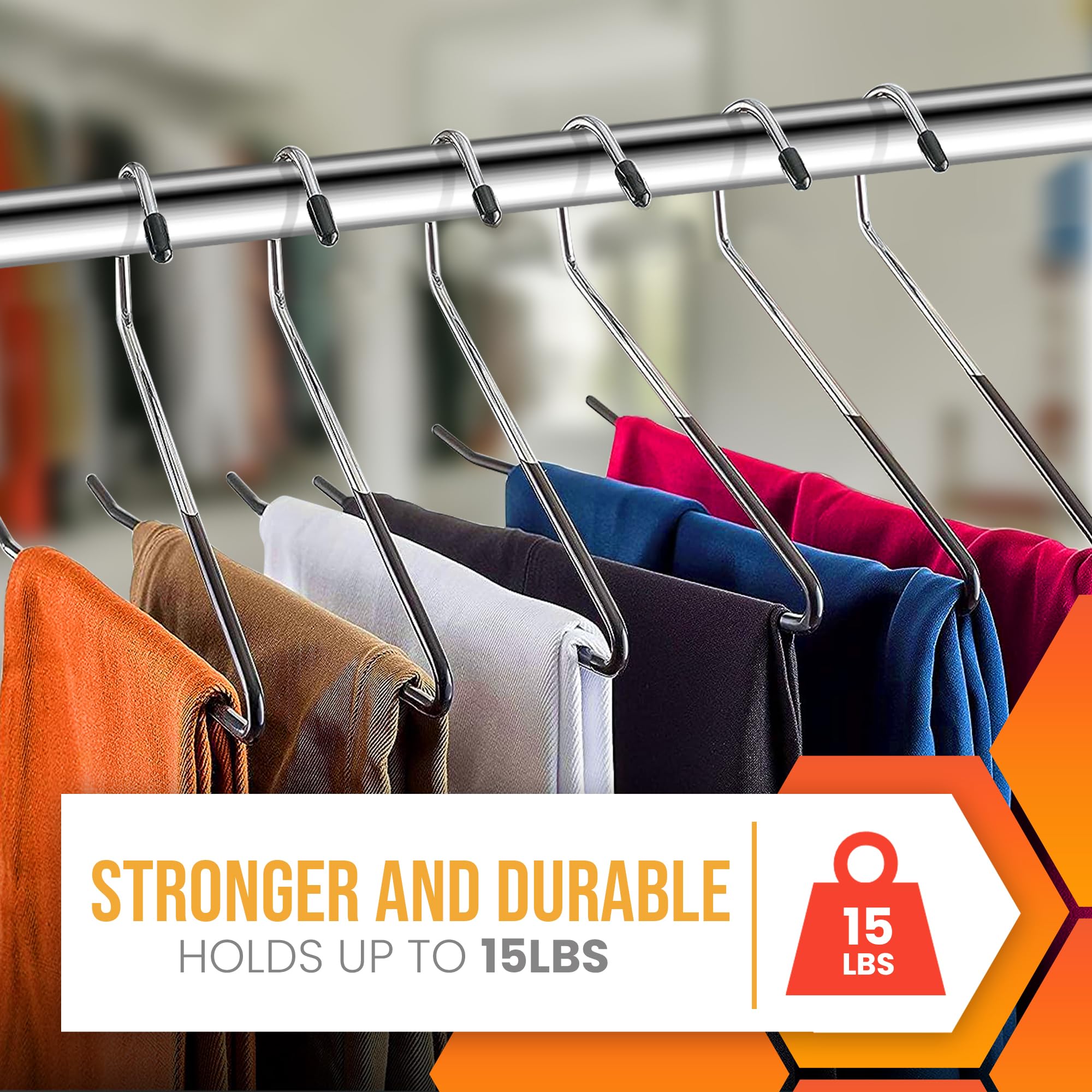 HARDW Non-slip pants hangers keep garments secure even when wet