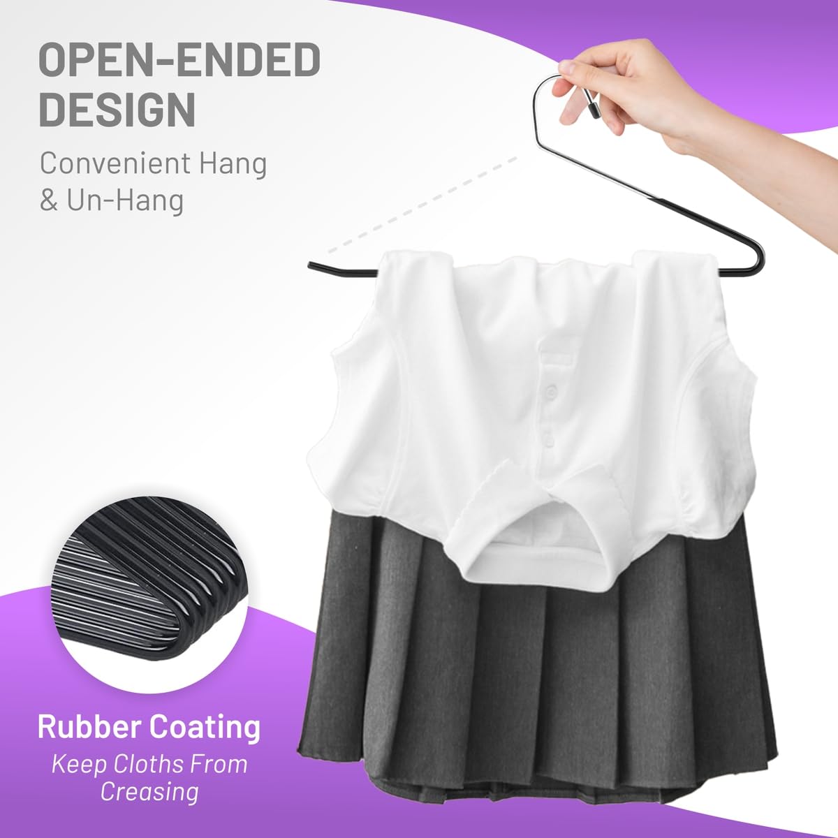 HARDW Versatile hangers for pants, skirts, shirts, and more