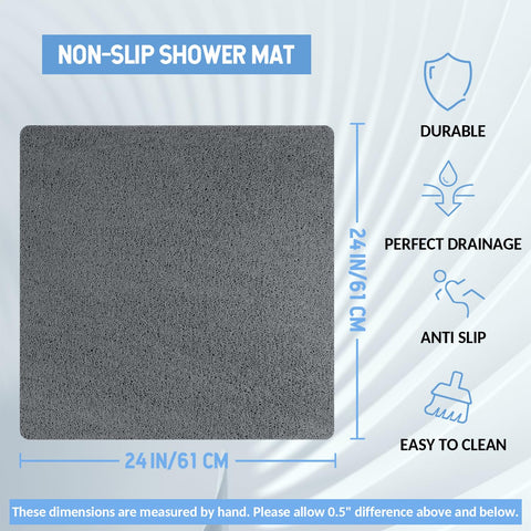 Hargiis anti-slip bath mat provides stable footing after showers.