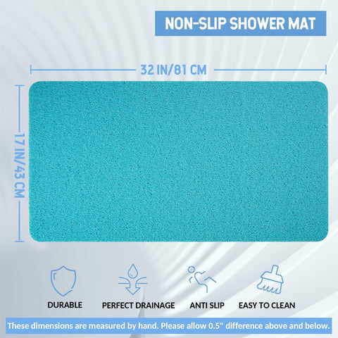 Hargiis anti-slip shower mat with textured surface offers gentle foot massage.
