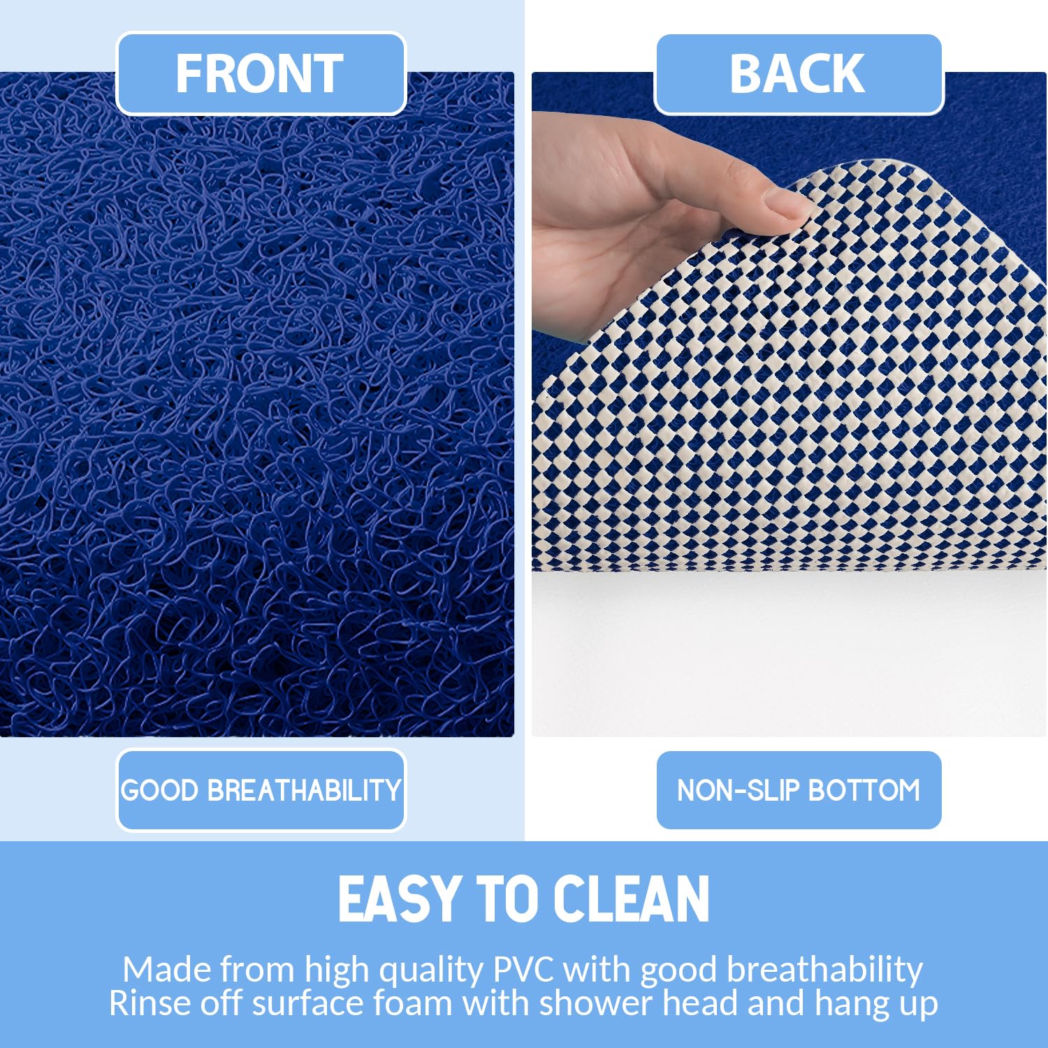 Hargiis BPA-free PVC mat is durable and easy to clean