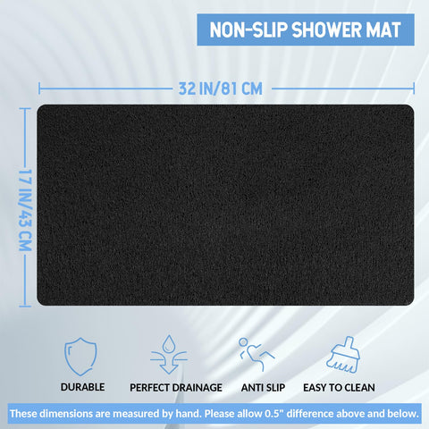 Hargiis bath mat showing checkered backing for stability