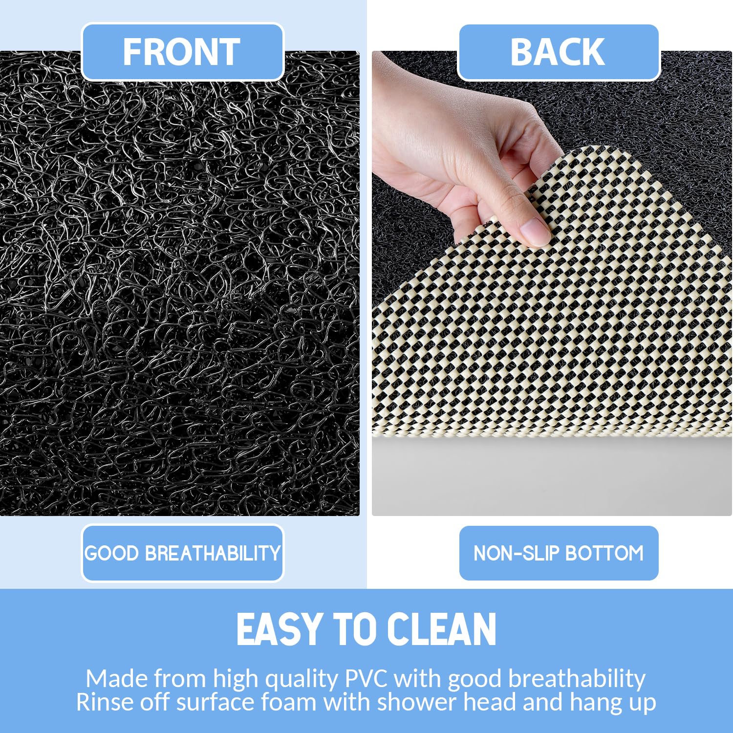 Hargiis bath mat cut-to-size capability for custom fit