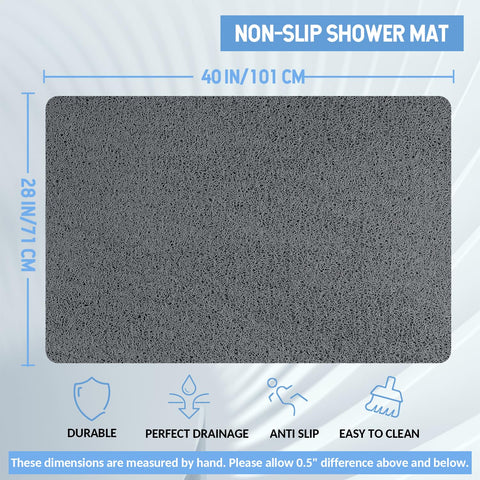 Hargiis bath mat drain holes closeup showcases quick water drainage.