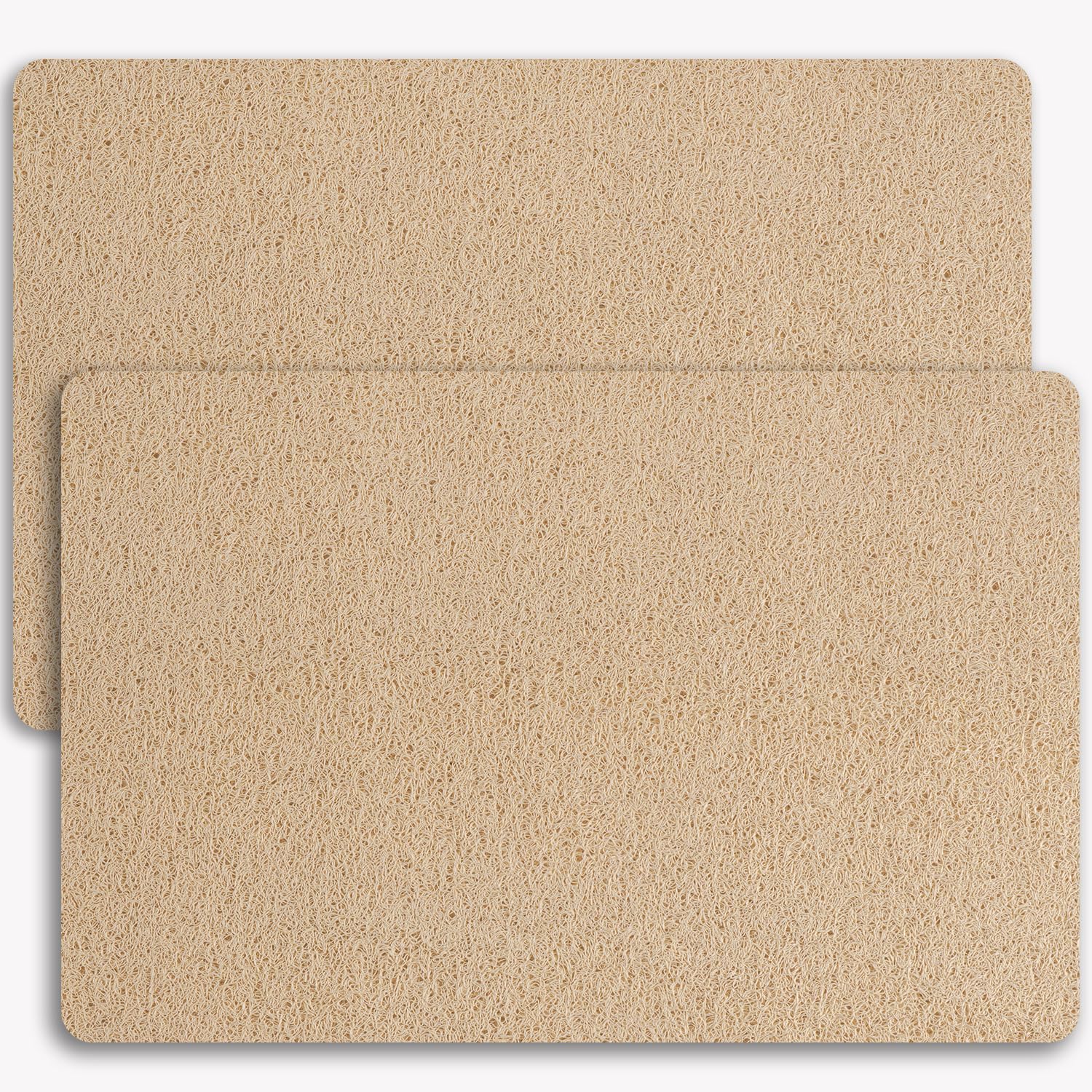 Hargiis beige non-slip bathtub mat, front view, enhances bathroom safety