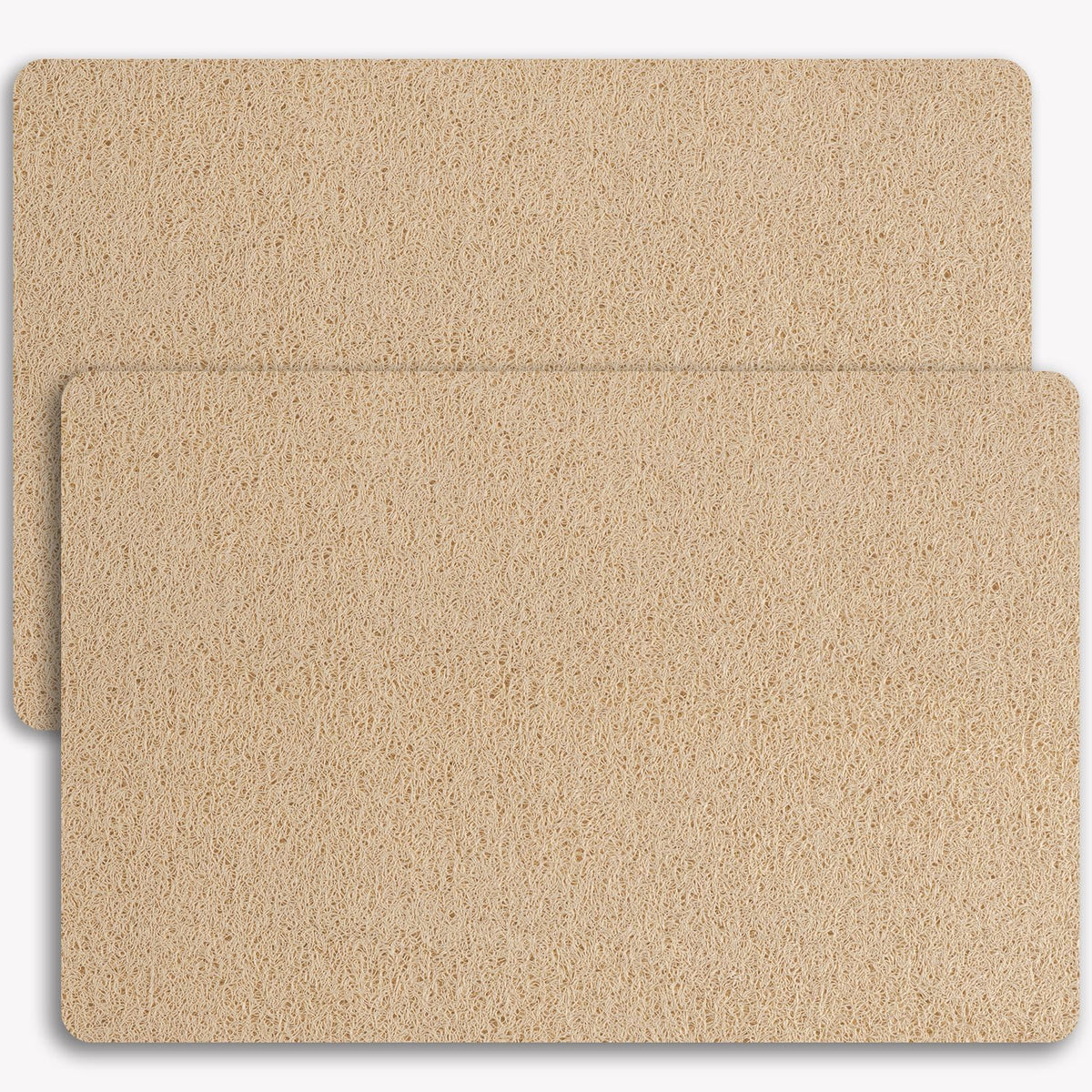 Hargiis beige non-slip bathtub mat, front view, enhances bathroom safety