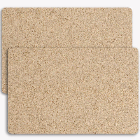 Hargiis beige non-slip bathtub mat, front view, enhances bathroom safety