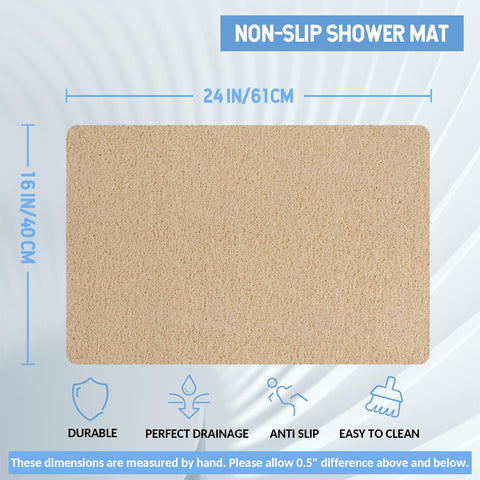 Hargiis 2-pack bath mats, close-up of loofah-texture surface for foot exfoliation