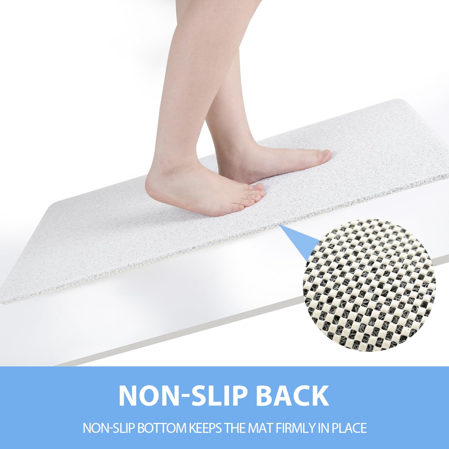 Hargiis non-slip mat drain holes demonstrate quick water drainage