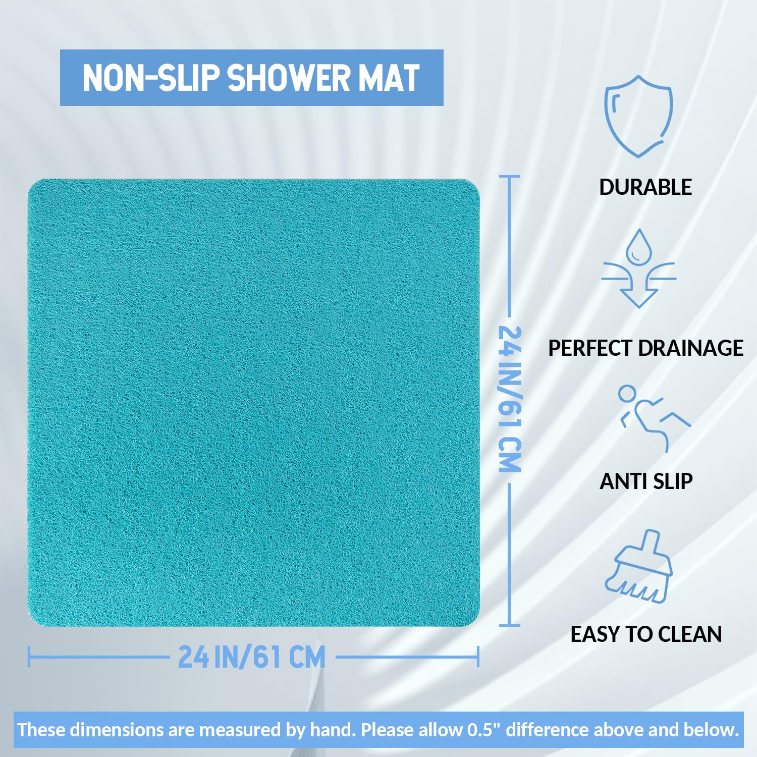 Close-up of Hargiis bath mat texture showing grip and massage.