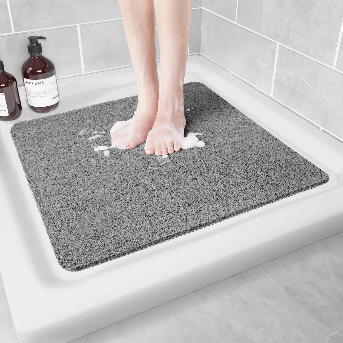 Hargiis non-slip shower mat with secure grip for safer bathroom routines.