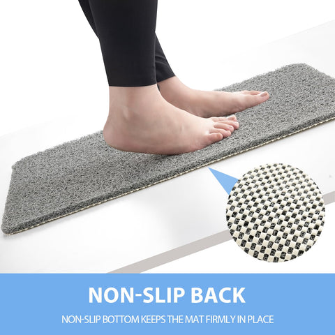 Hargiis quick-drying bath tub mats drain efficiently for a dry bathroom.