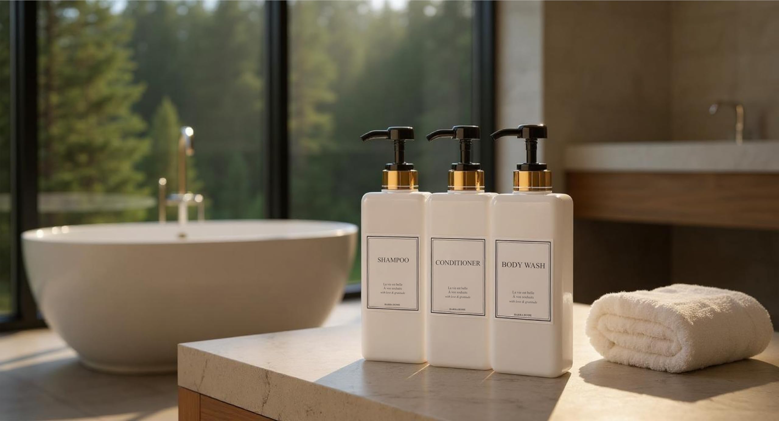 Harra Home gift-ready bathroom accessory set for housewarmings and new homes.