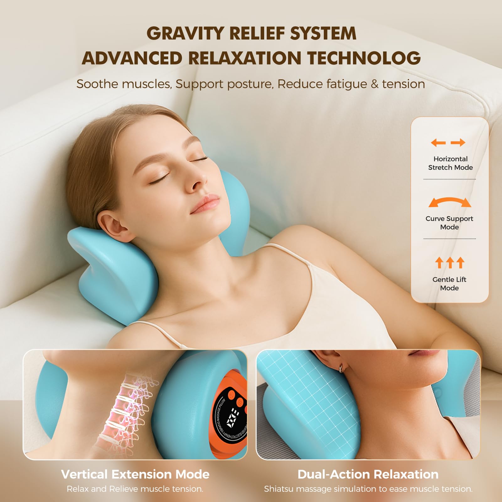 HarrFlow neck massager applying heat therapy for soothing warmth