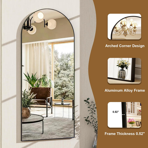 HARRITPURE contemporary black-frame mirror fits modern living spaces