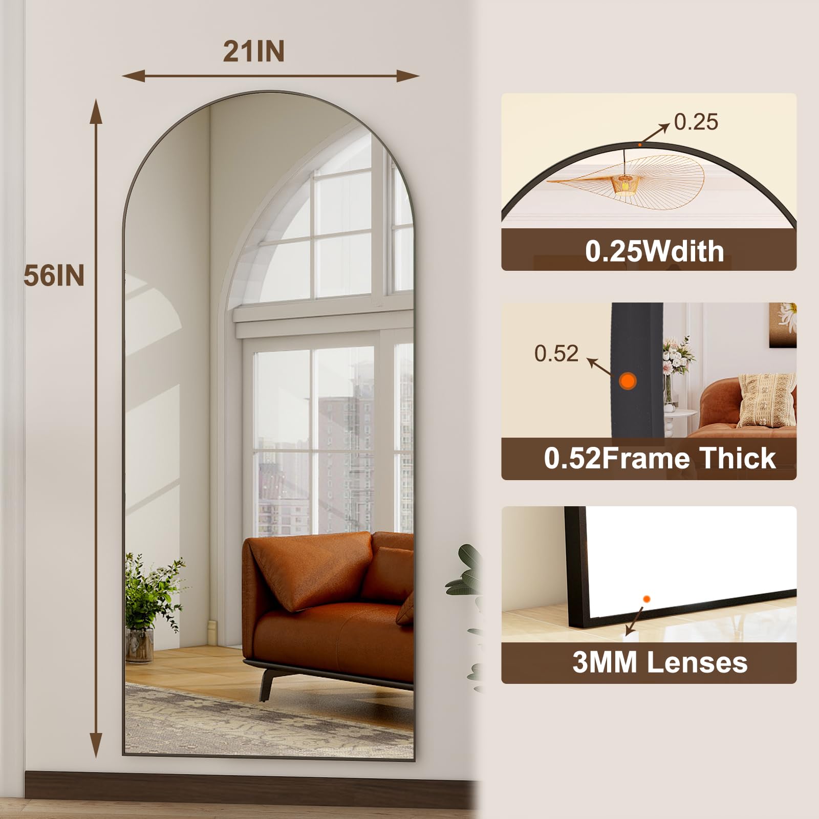 HARRITPURE large-bedroom mirror aids outfit checks and space perception