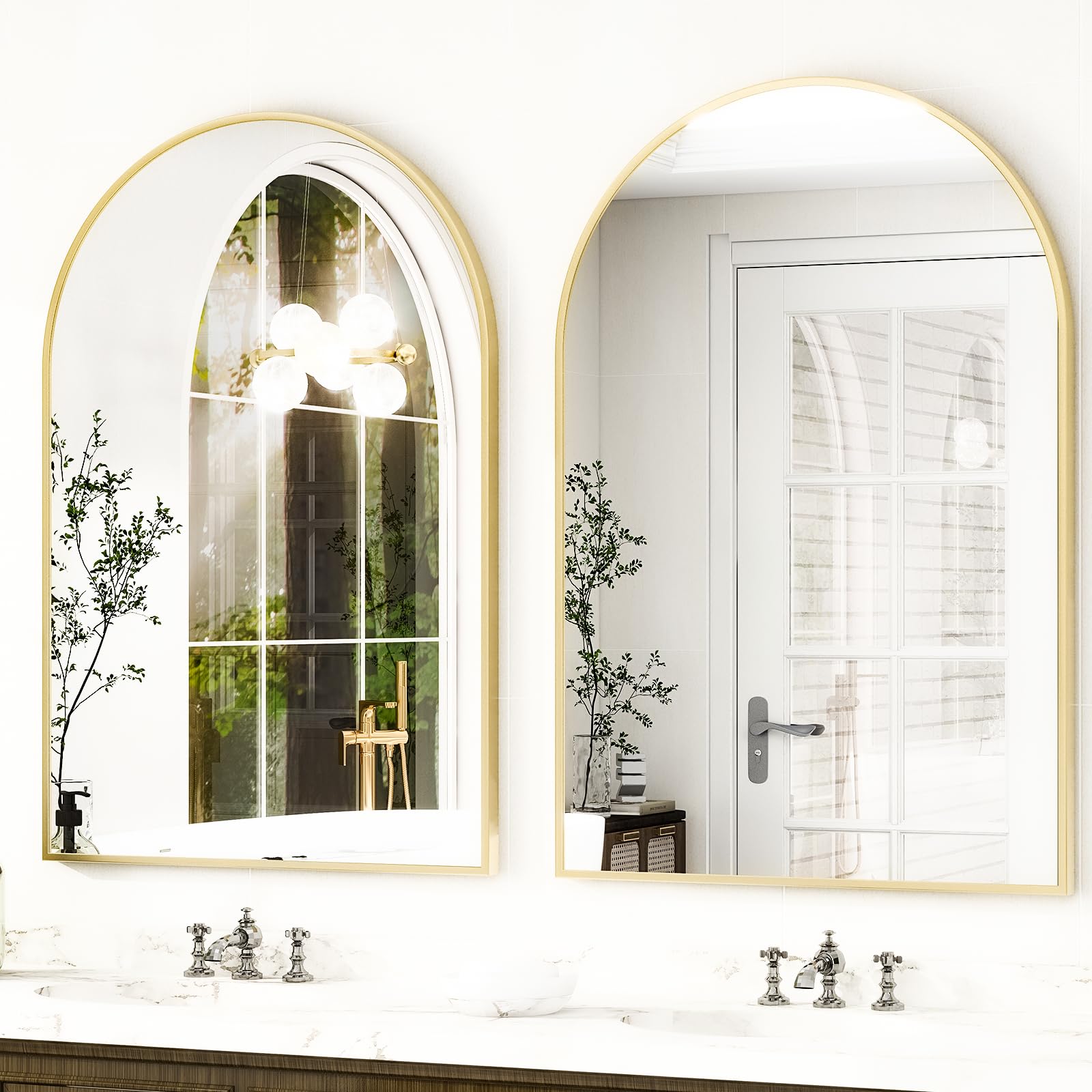 HARRITPURE 30x40 large wall mirror provides spacious reflections for any room.