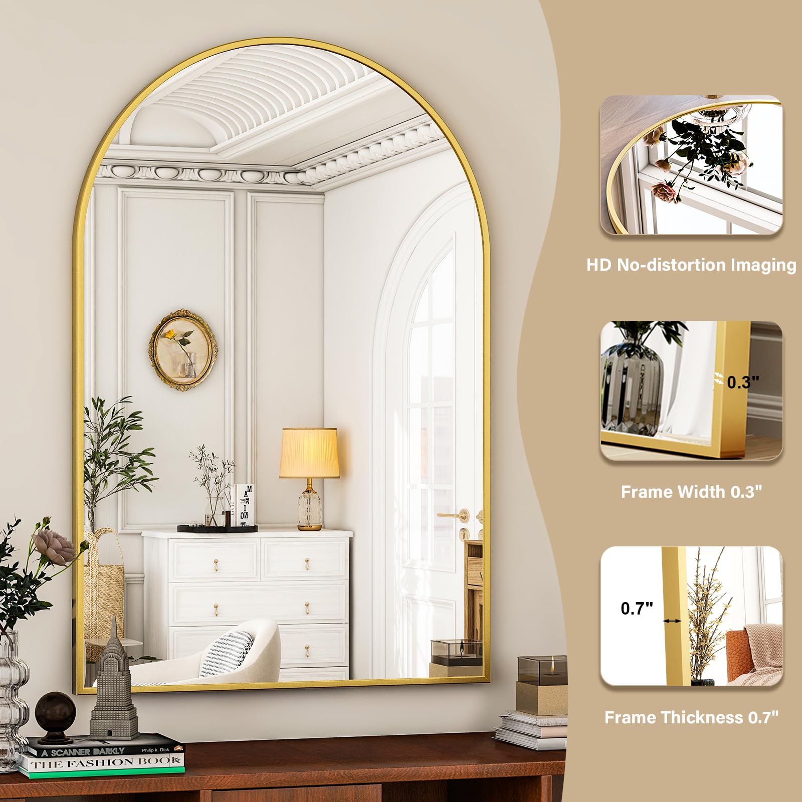 HARRITPURE aluminum frame adds durable, modern style to your space.