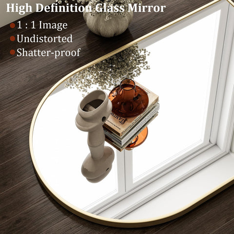 HARRITPURE aluminum-frame bathroom mirror resists humidity and corrosion.