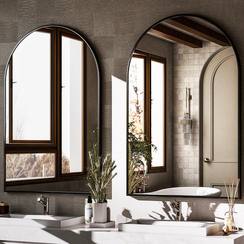 HARRITPURE wall mount mirror includes hardware for easy vertical hanging