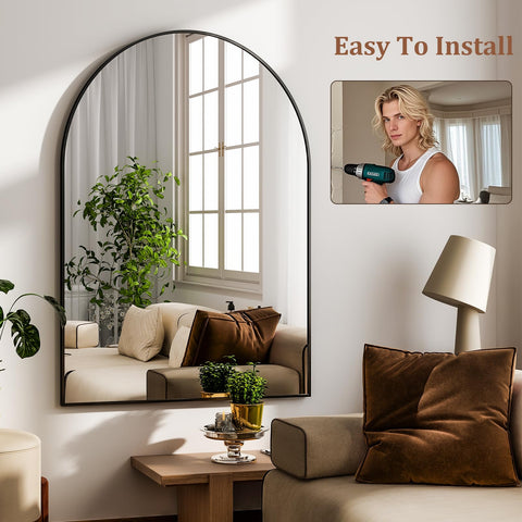 HARRITPURE arched wall mirror ships securely with protective packaging