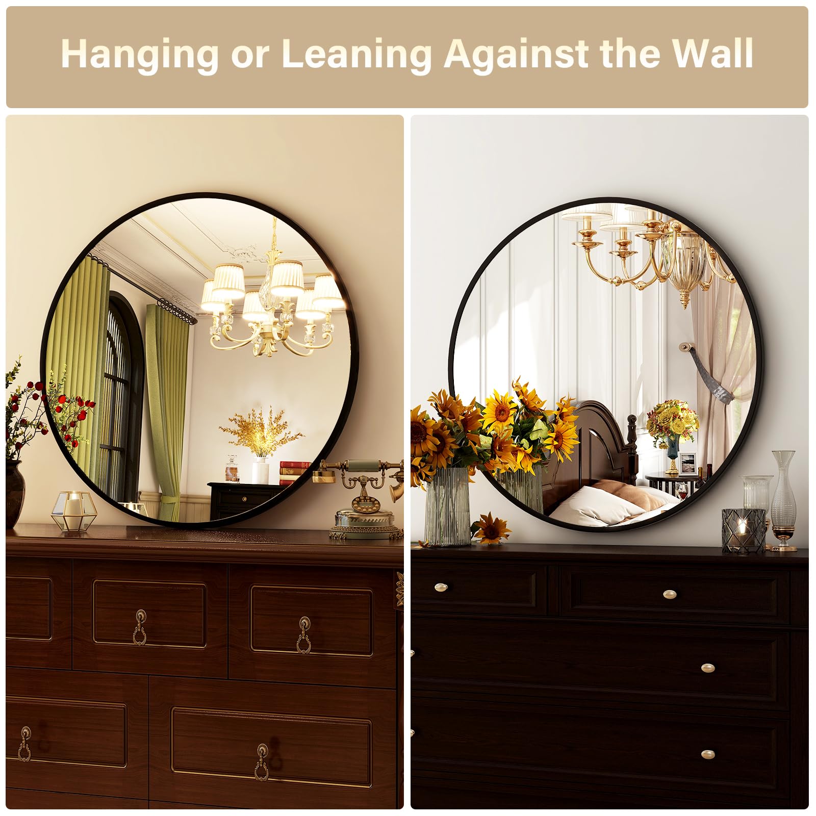HARRITPURE cafe decor using round 24 mirror for style