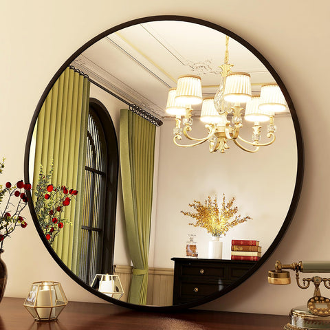 HARRITPURE entryway circle mirror adding space and light